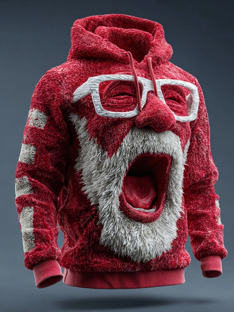 Ugly Christmas Sweater Funny Santa Claus Unisex Hooded Hoodie