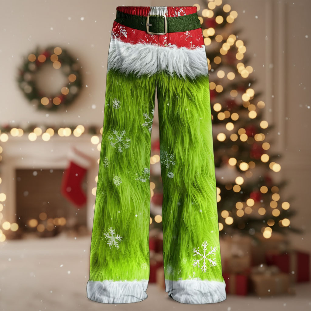 Men's Christmas-themed Casual Wide-leg Pants