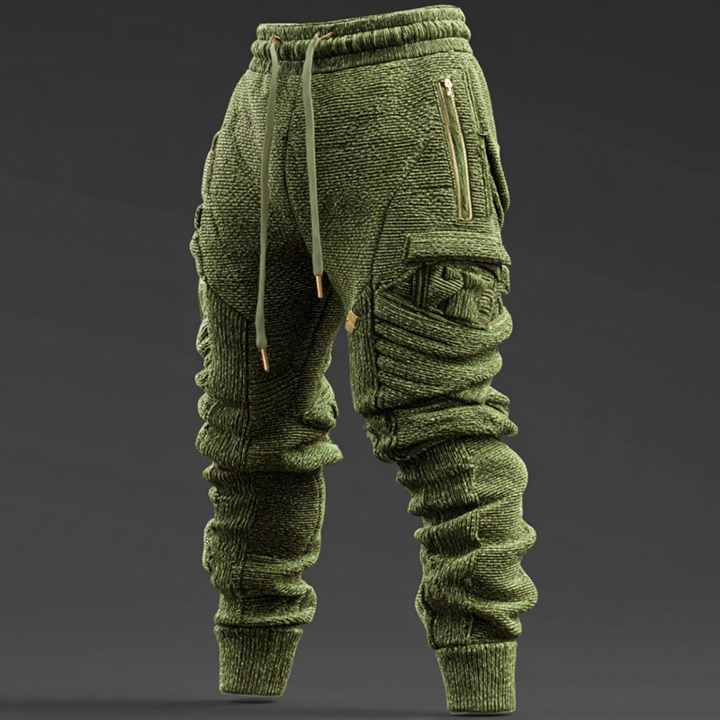 Men's Vintage Line Art Knitted Cozy Thermal Pants