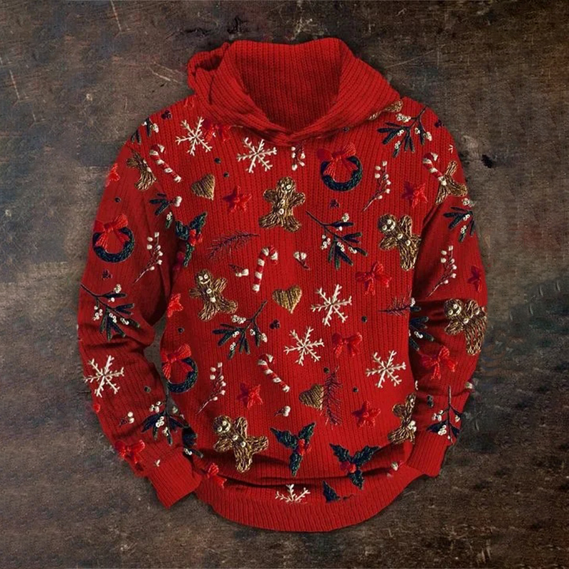 Men's Autumn And Winter Christmas Holiday Party Knitted Hoodie