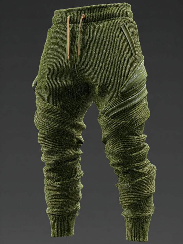 Men's Vintage Line Art Knitted Cozy Casual Thermal Pants