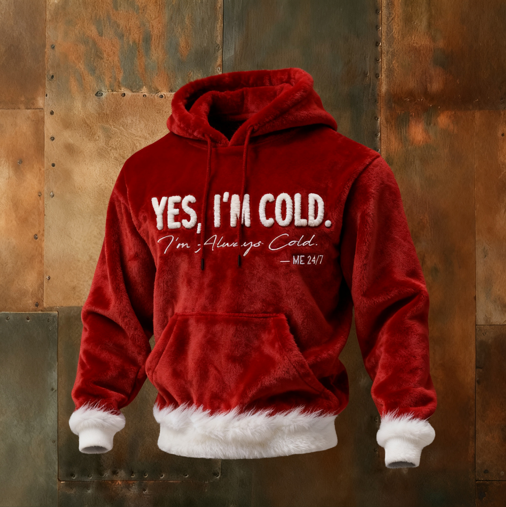 Men's Christmas Inspired Vintage Cozy Plush Hoodie