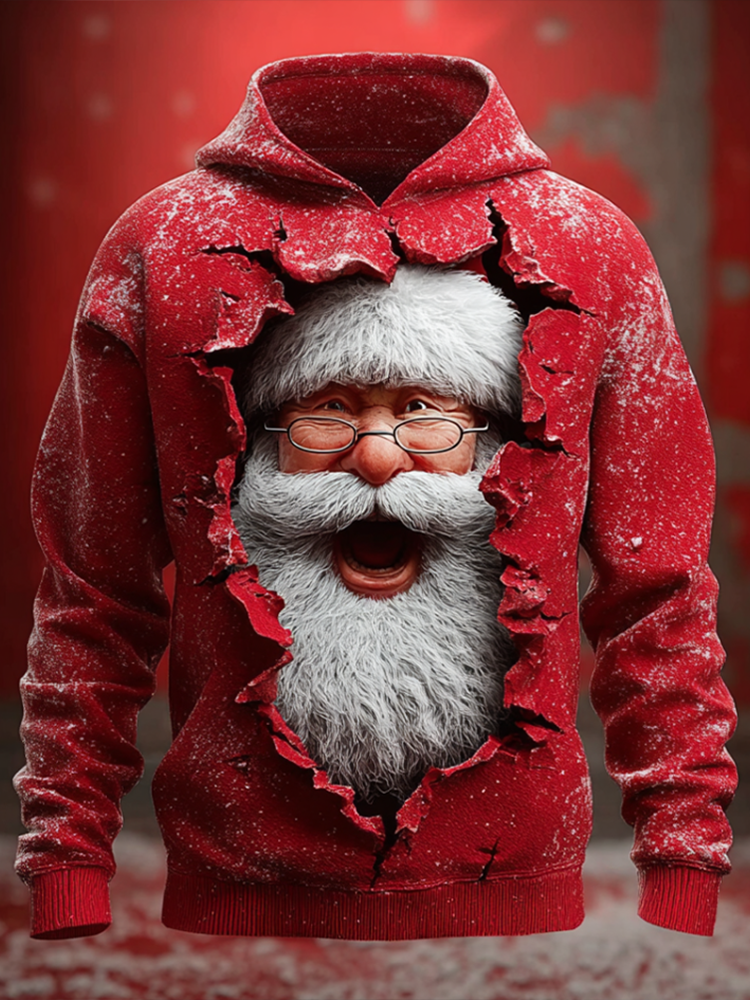 Men's Christmas Funny Santa Claus Printed Sweatshirt