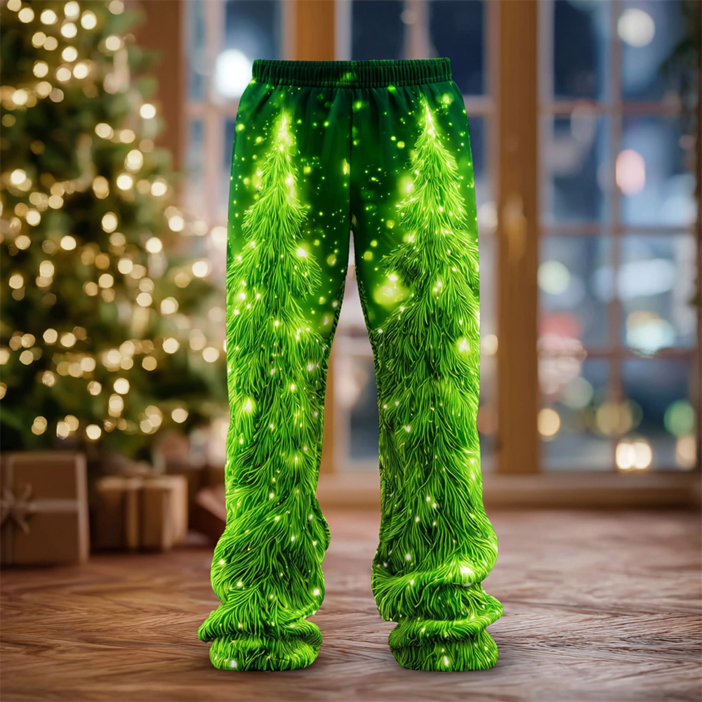 Radiant Christmas Tree Men's Knit Straight Leg Pants
