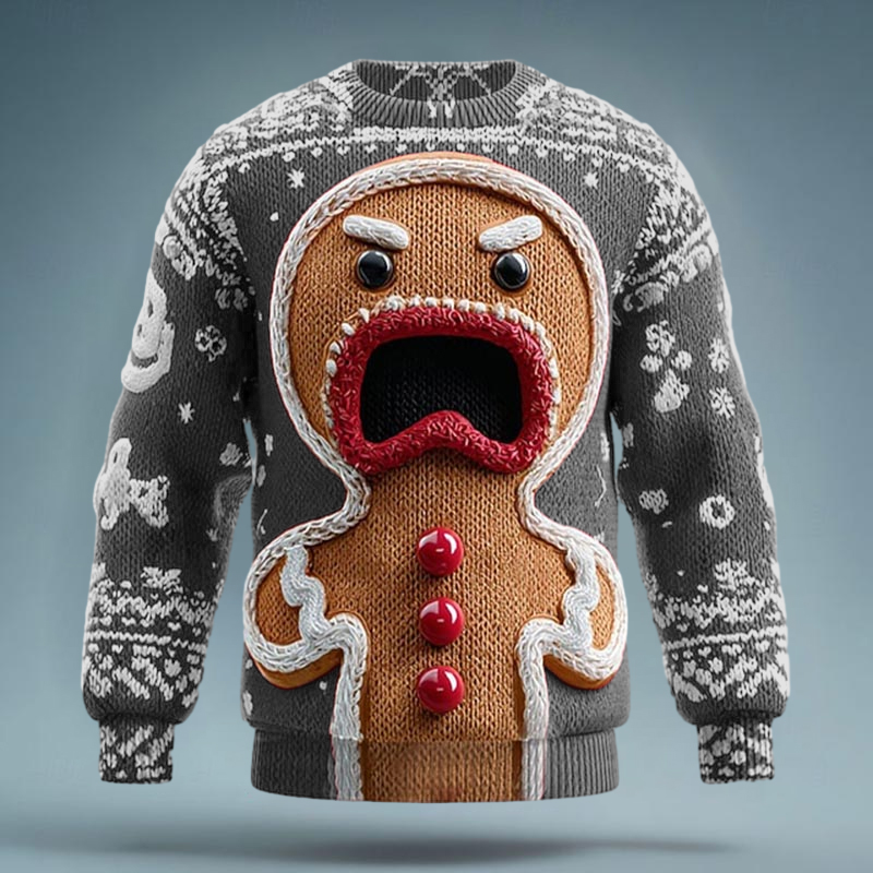 Ugly Christmas Sweater Fun Gingerbread 3d Print Sweater
