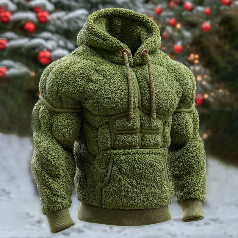 Men's Vintage Christmas Art Cozy Hoodie