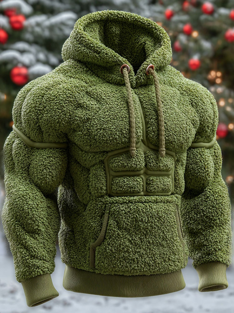 Men's Vintage Christmas Art Cozy Hoodie