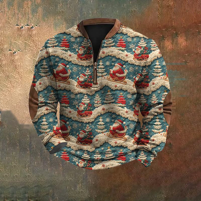 Men's Funny Christmas Santa Printed Sweatshirt