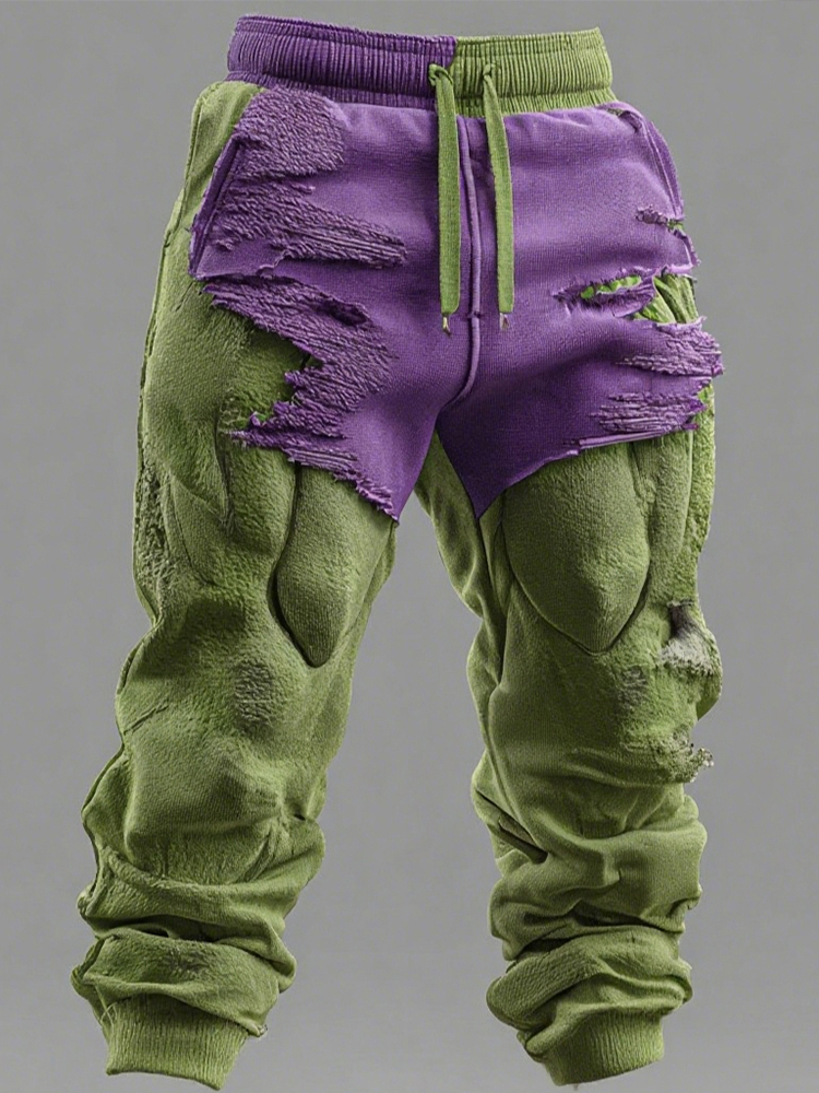 Men's Christmas Ripped Line Casual Sports Pants