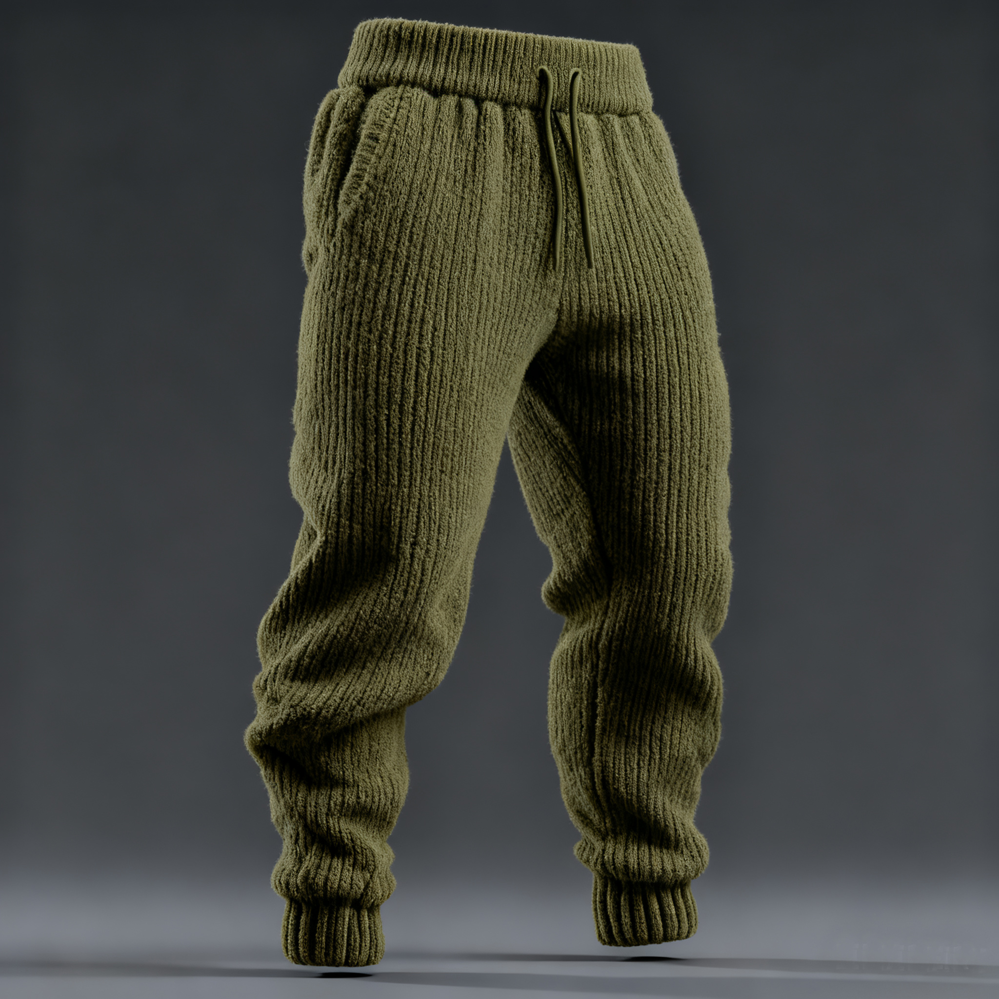 Men's Solid Color Cozy Knit Casual Sweatpants