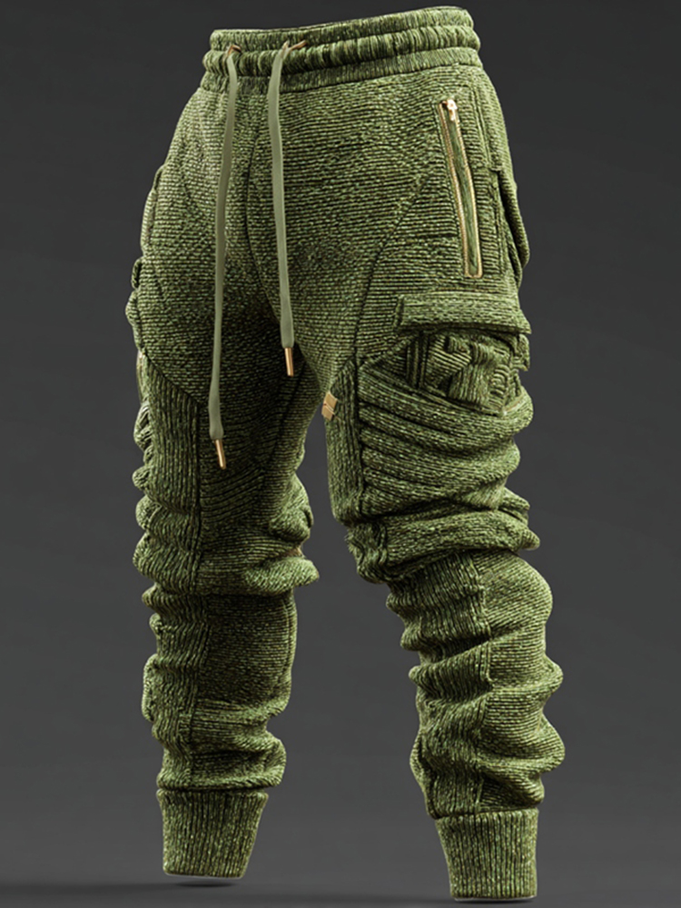 Men's Vintage Line Art Knitted Cozy Thermal Pants