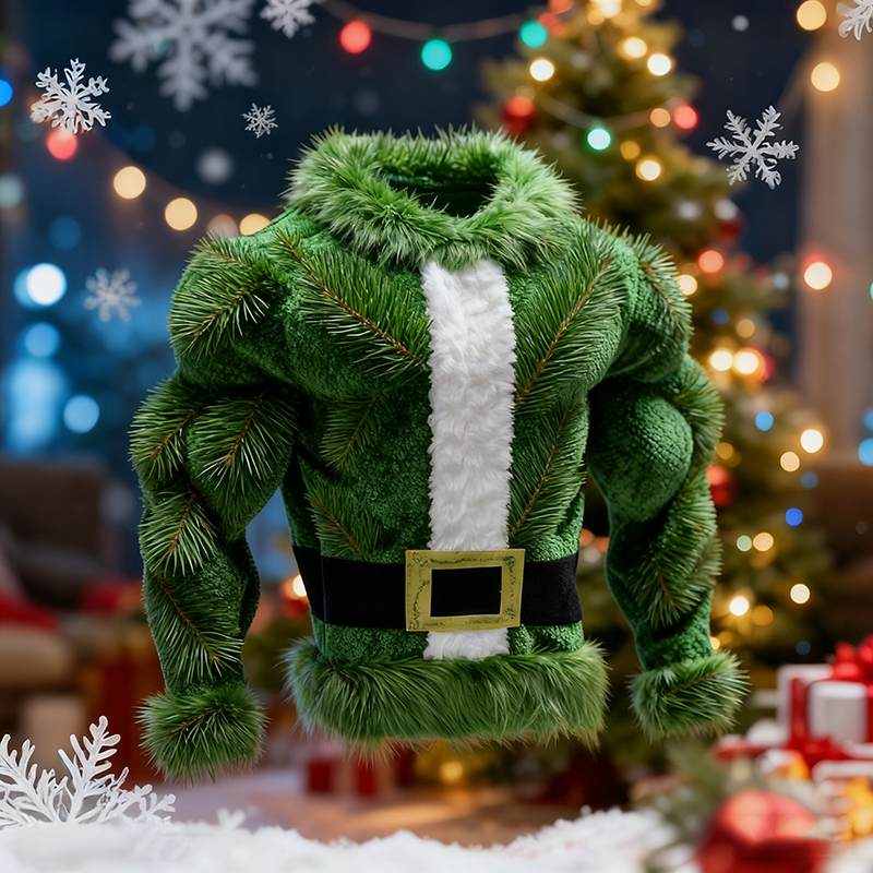 Men's Christmas Tree Leaf Pattern Ugly Sweater