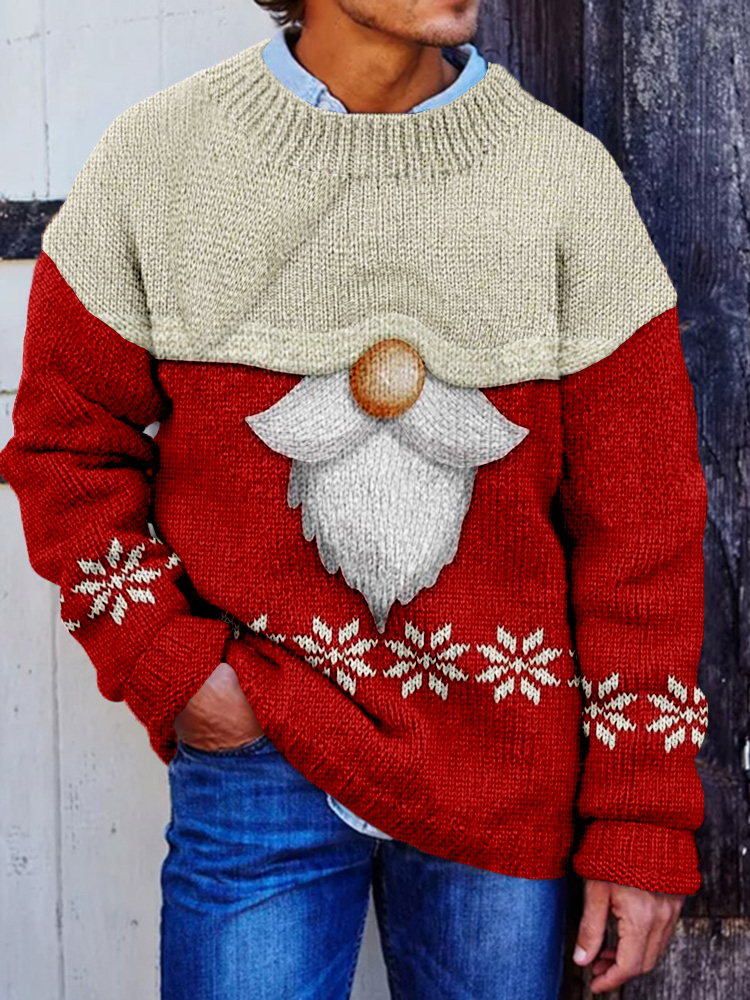 Men's Christmas Santa Knit Art Cozy Sweater