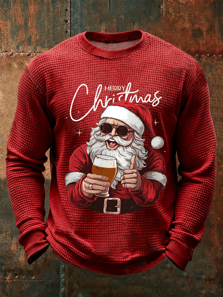 Men's Merry Christmas Santa Claus Print Casual Sweatshirt