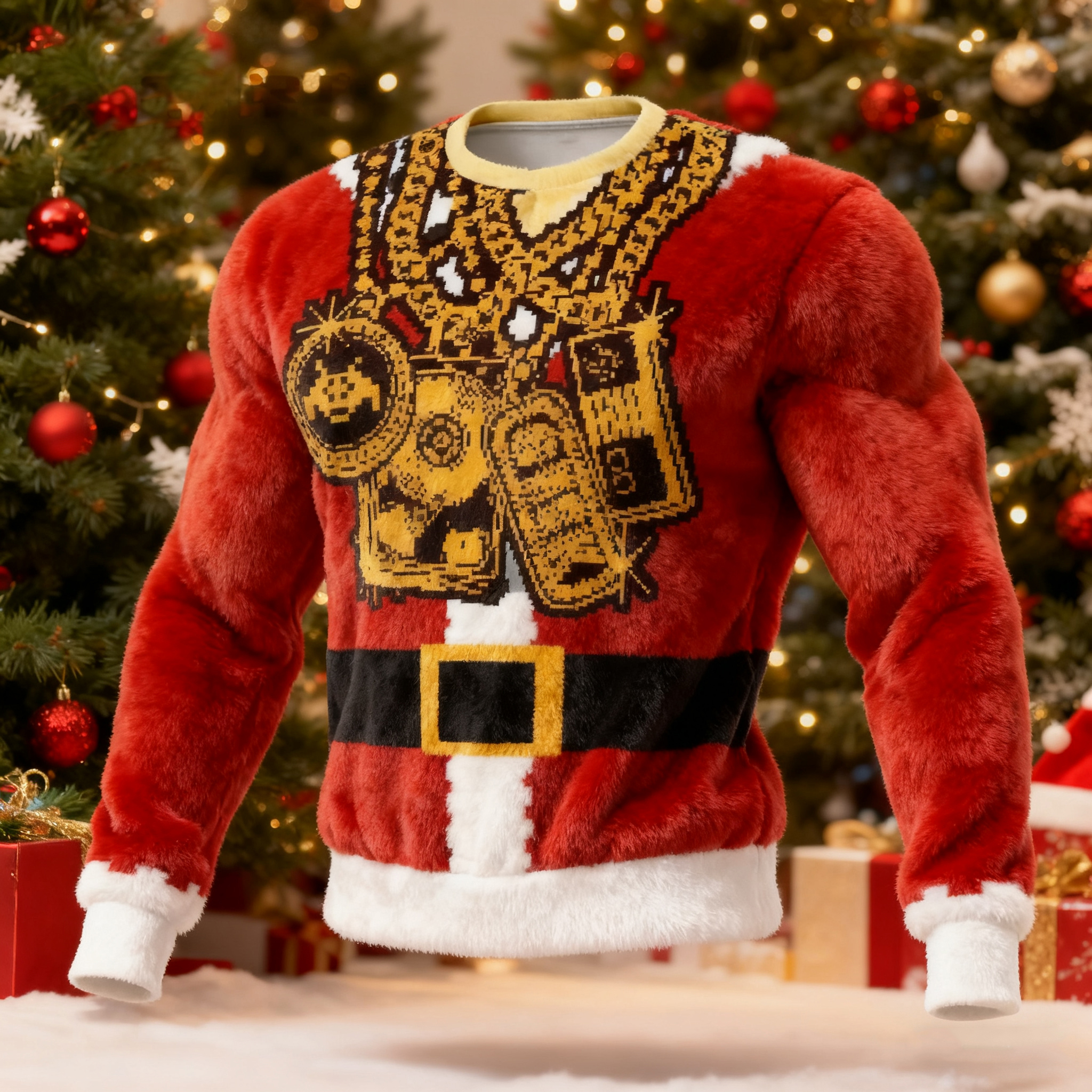 Men's Funny Ugly Christmas Pattern Flannel Sweatshirt