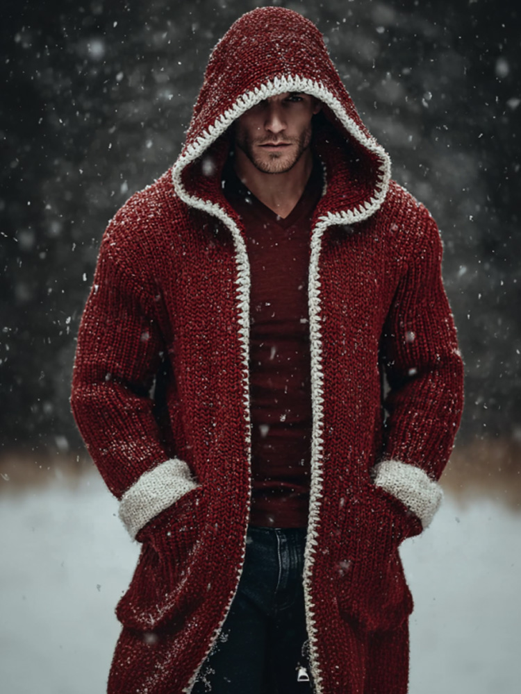 Men's Vintage Christmas Chunky Knit Contrast Sweater