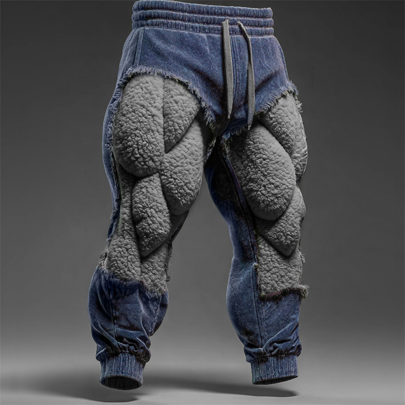 Men's Christmas Season Muscle Line Cutout Cozy Sweatpants