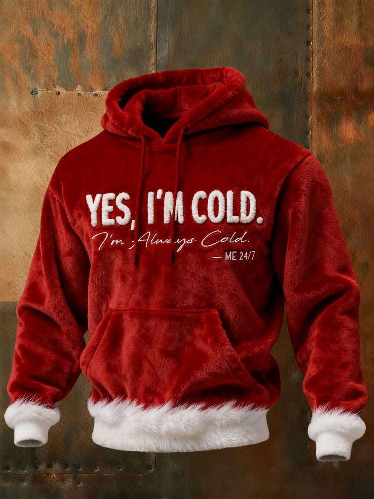 Men's Christmas Inspired Vintage Cozy Plush Hoodie