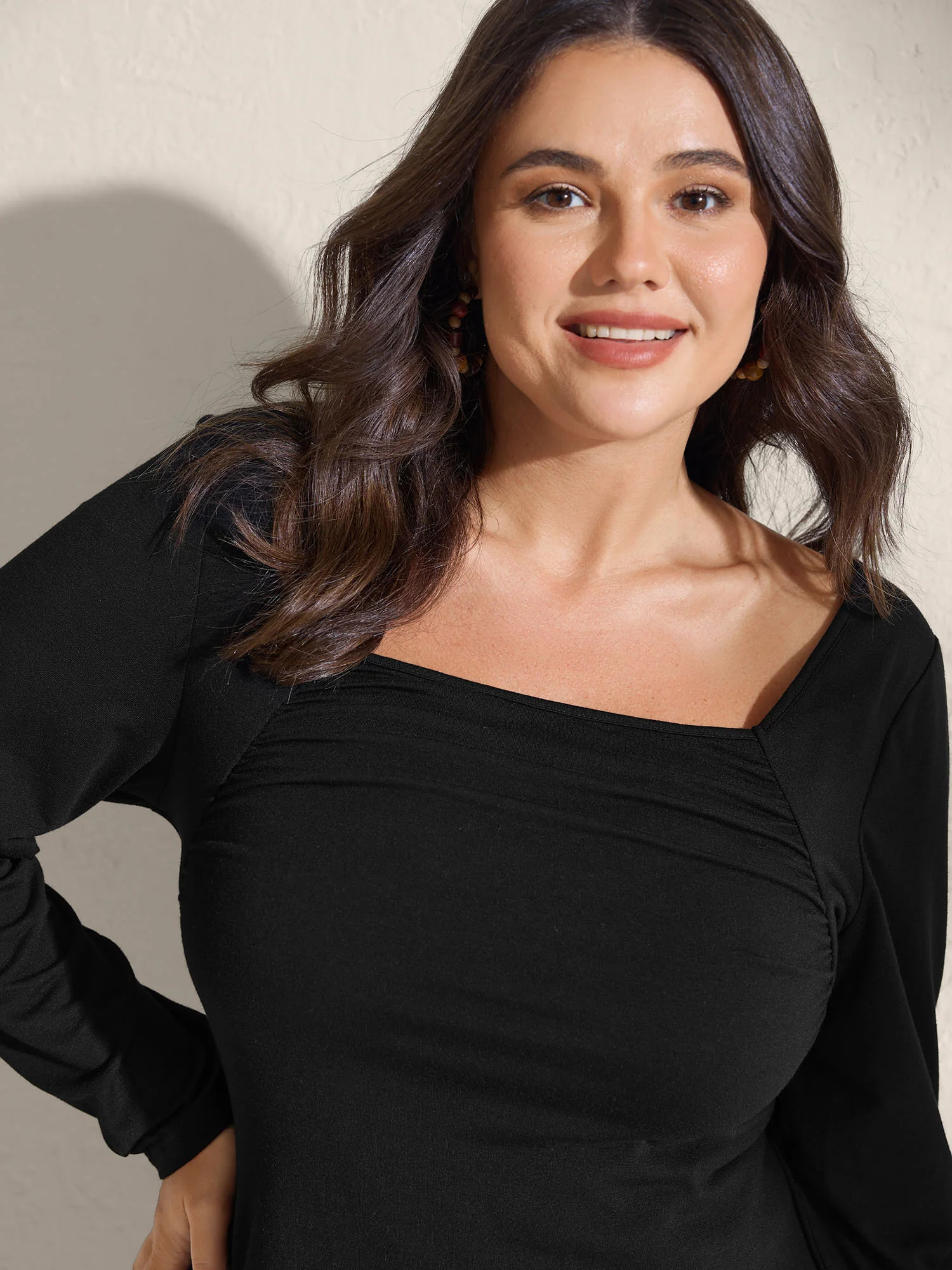 Supersoft Stretchy Pleated Bodice T-Shirt