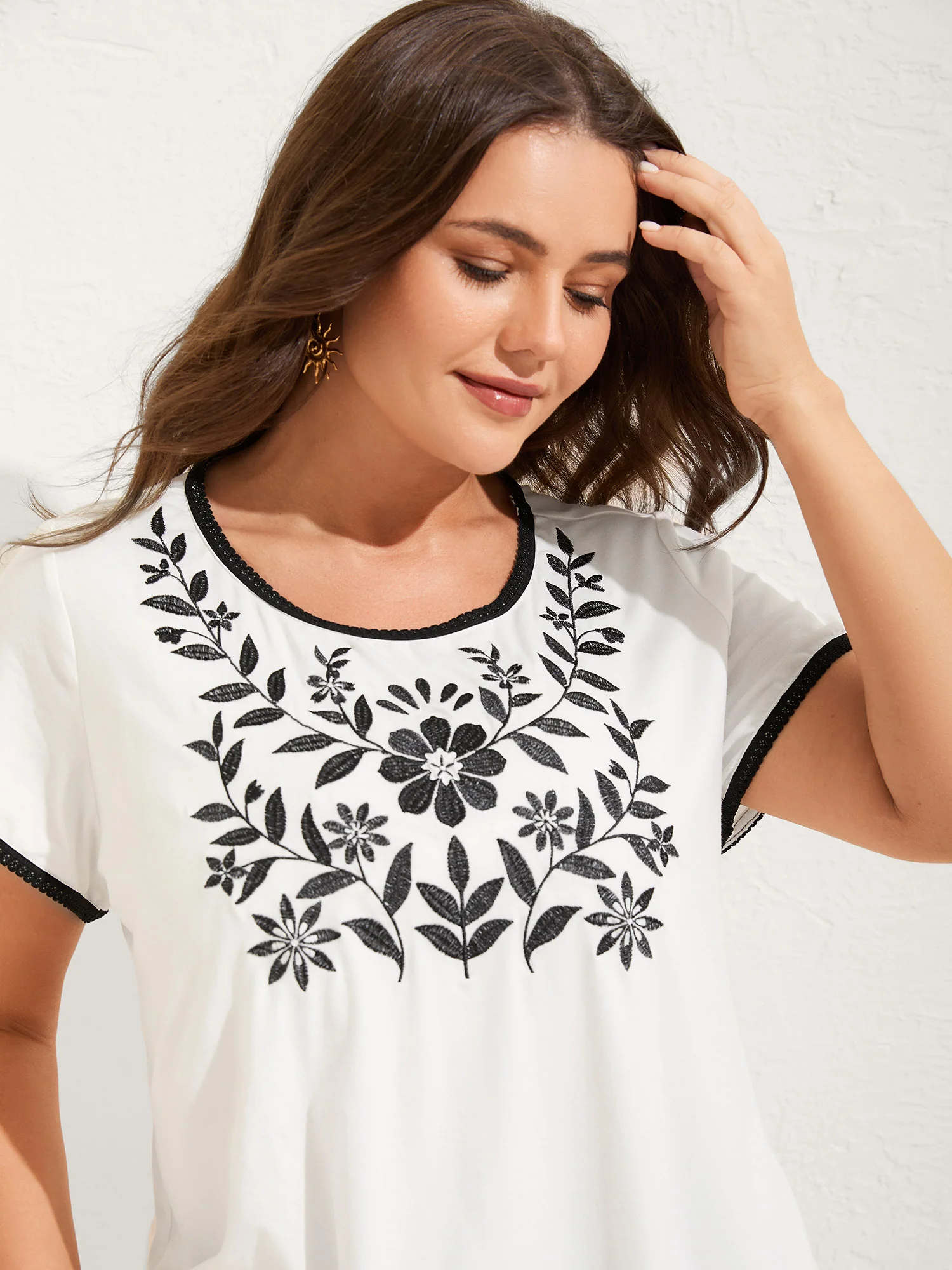 Supersoft Floral Embroidered T-Shirt