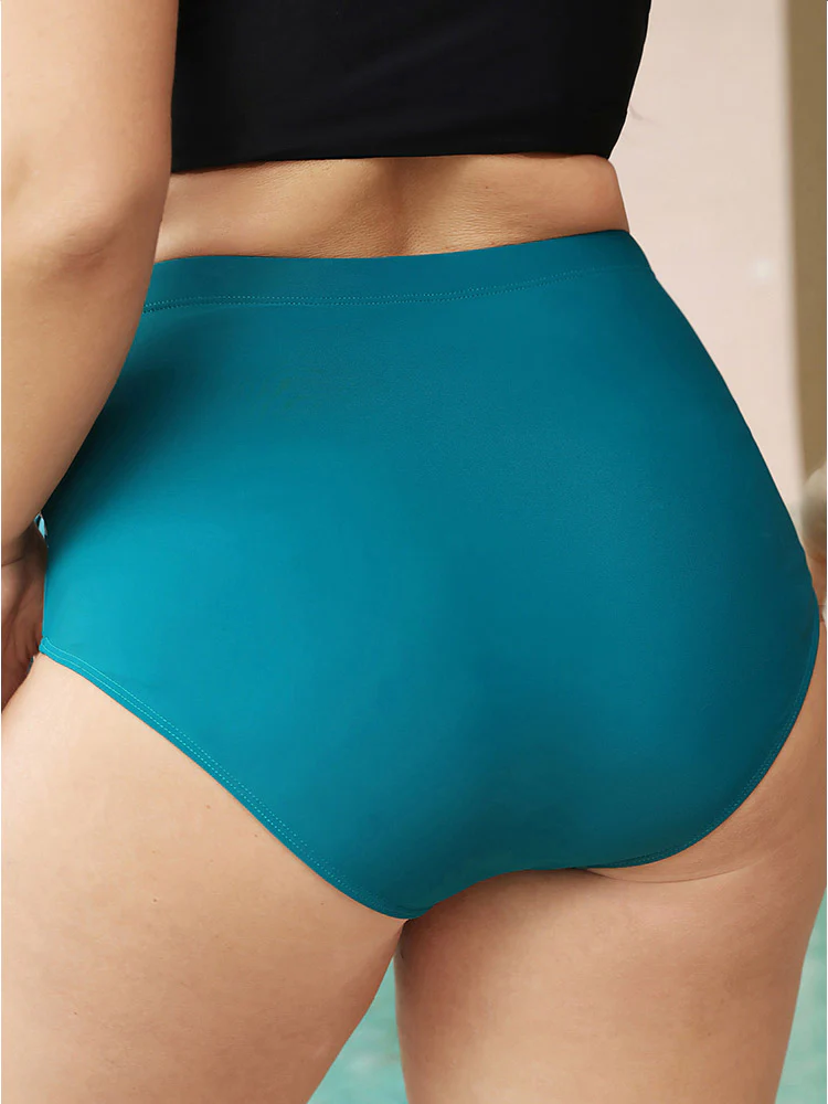 Tropical Patchwork Knotted Front Bikini Bottom