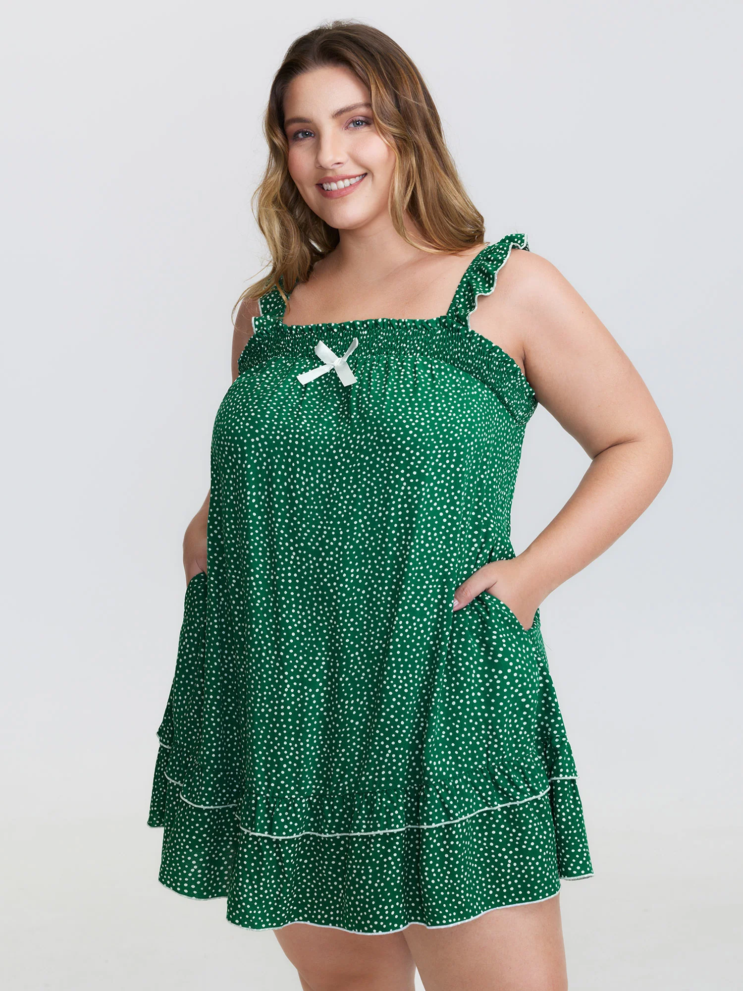 Floral Print Ruffled Straps Lounge Mini Dress