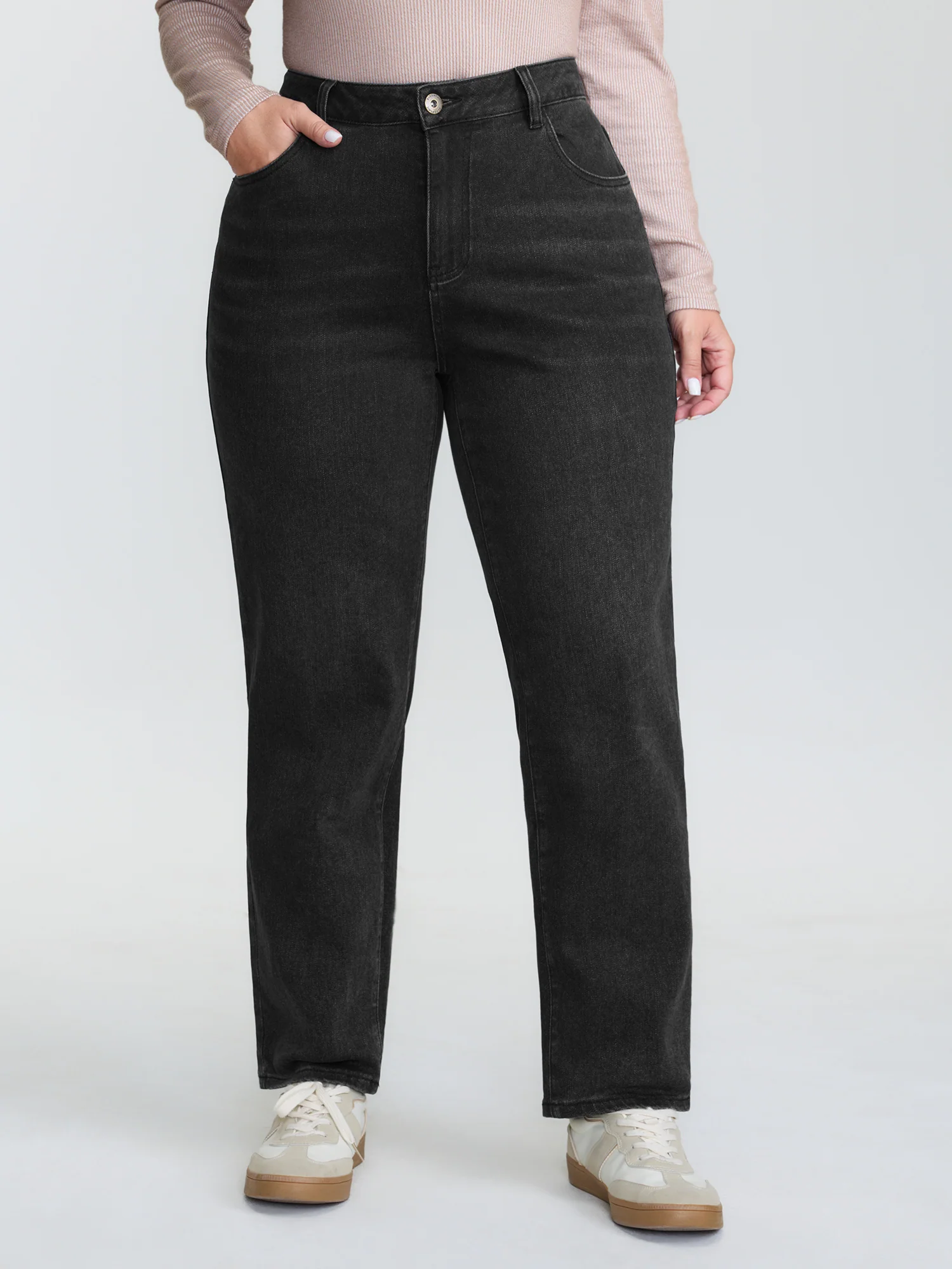 Mid-Rise Straight-Leg Jeans