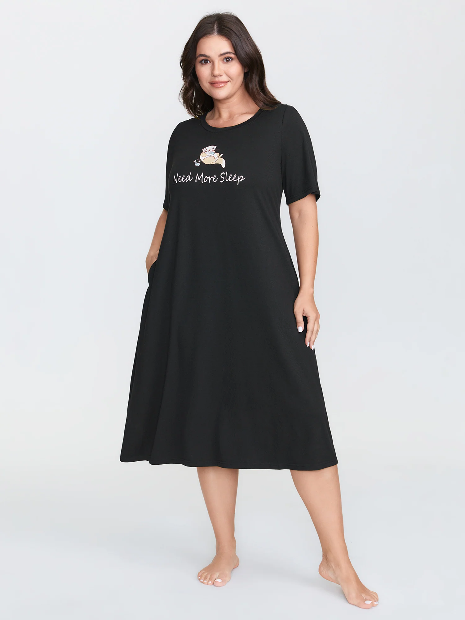 Ultra-Comfort Stretchy Otter Print Lounge Dress