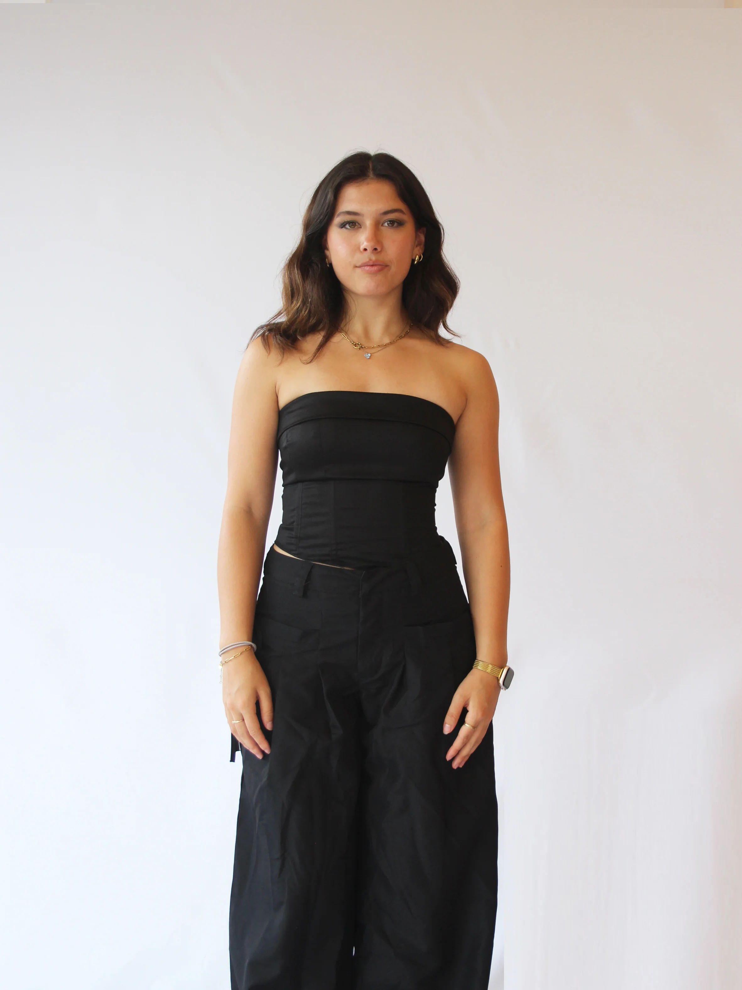 Corset Strapless black and white