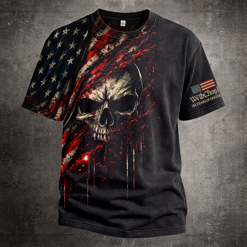 US 250th Anniversary Printed Casual Short Sleeve T-Shirt