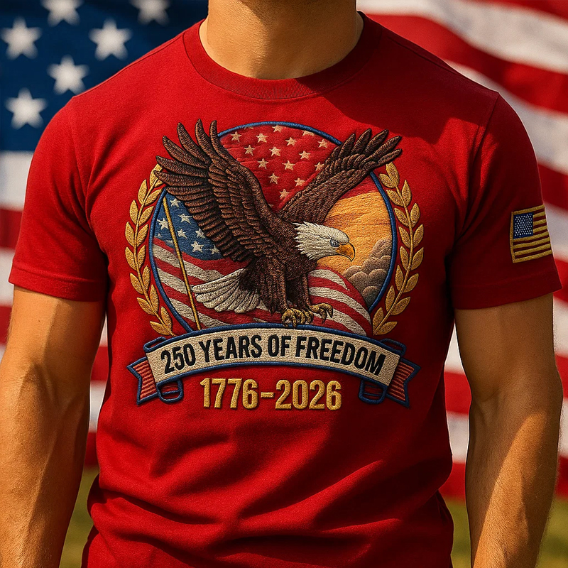 US 250th Anniversary Printed Casual Short Sleeve T-Shirt