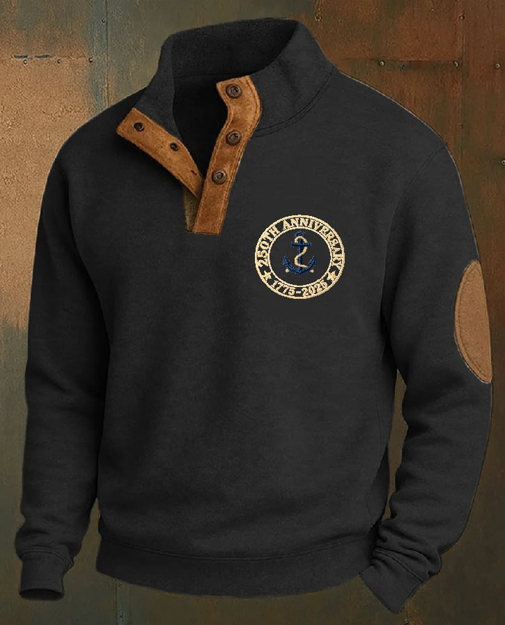 Men's Casual Navy 250th Anniversary Print Sweatshirt