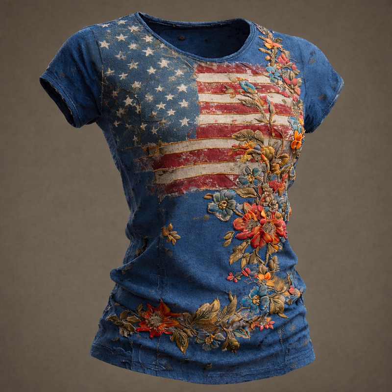 US Vintage 250th Anniversary Print Short-Sleeve T-Shirt