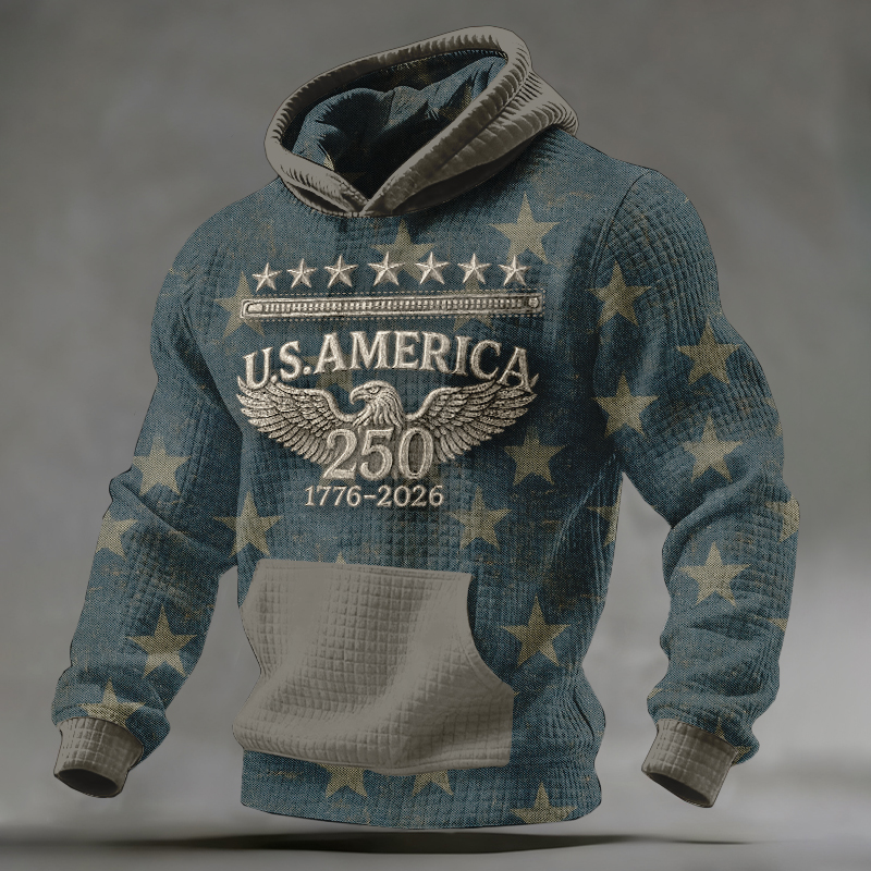America 250th Anniversary Art Waffle Hoodie