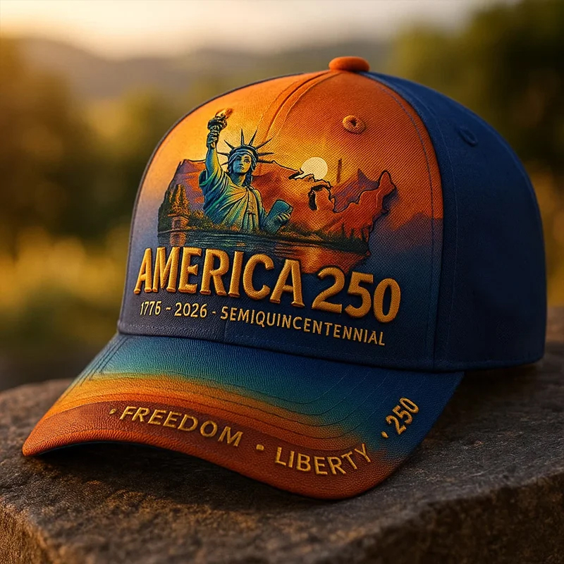 US 250th Anniversary Retro Art Print Casual Hat