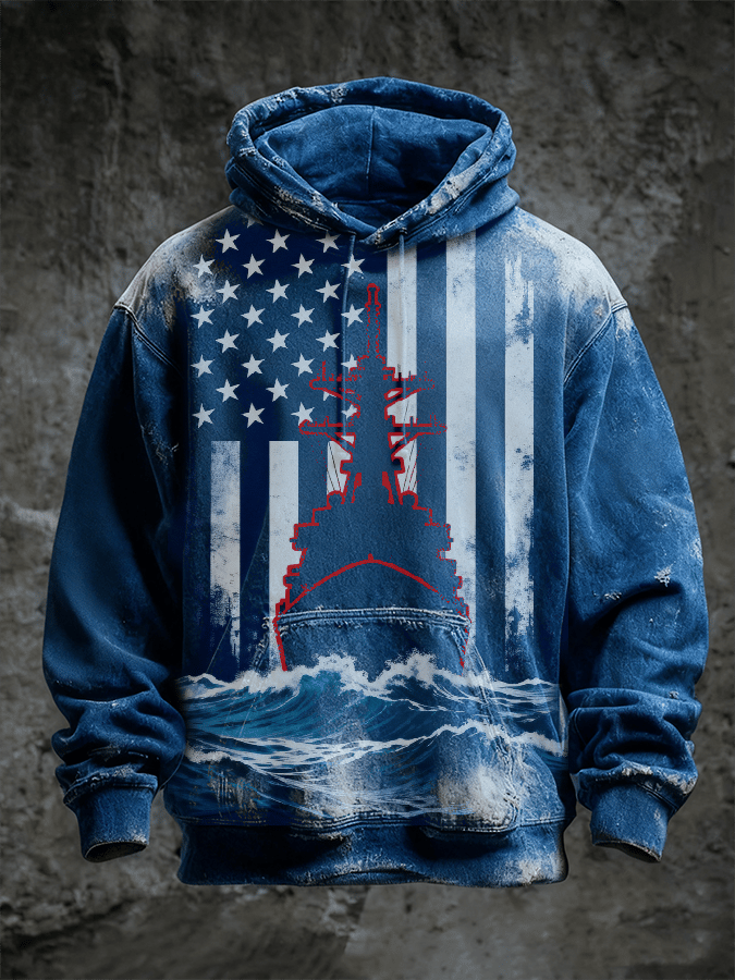 Men's Casual Navy 250th Anniversary Print Sweatshirt