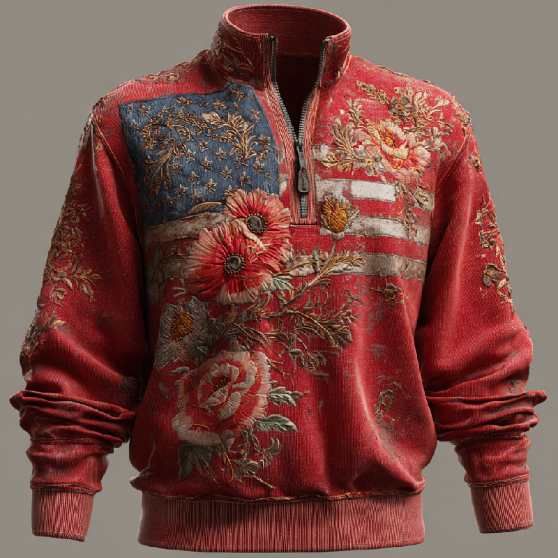 US 250th Anniversary Art Print Zip-Up Sweatshirt