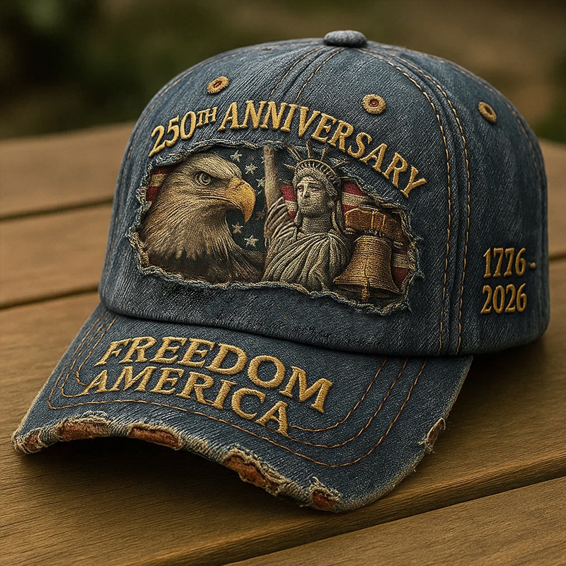 US Vintage 250th Anniversary Printed Casual Hat
