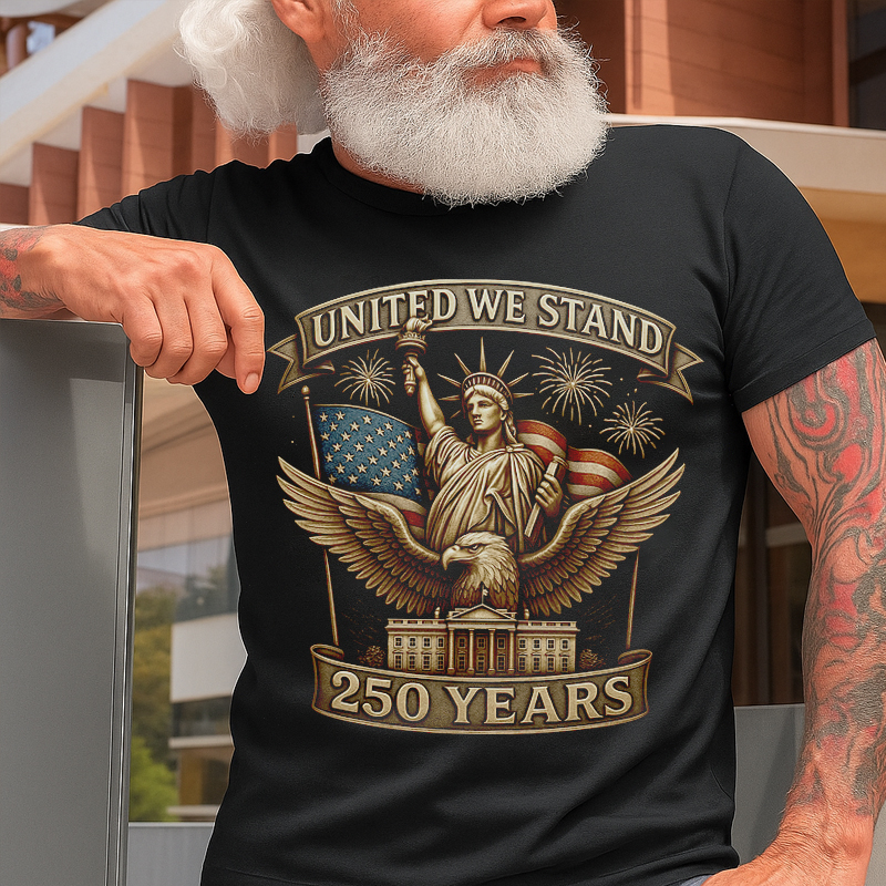 US 250th Anniversary Print Casual T-Shirt