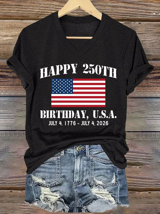 Women’S 250th America Anniversary Casual Printed T-Shirt