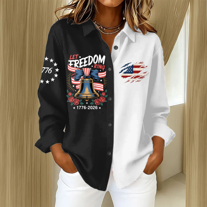 US 250th Anniversary Women's Printed Casual Long Sleeve Shirt