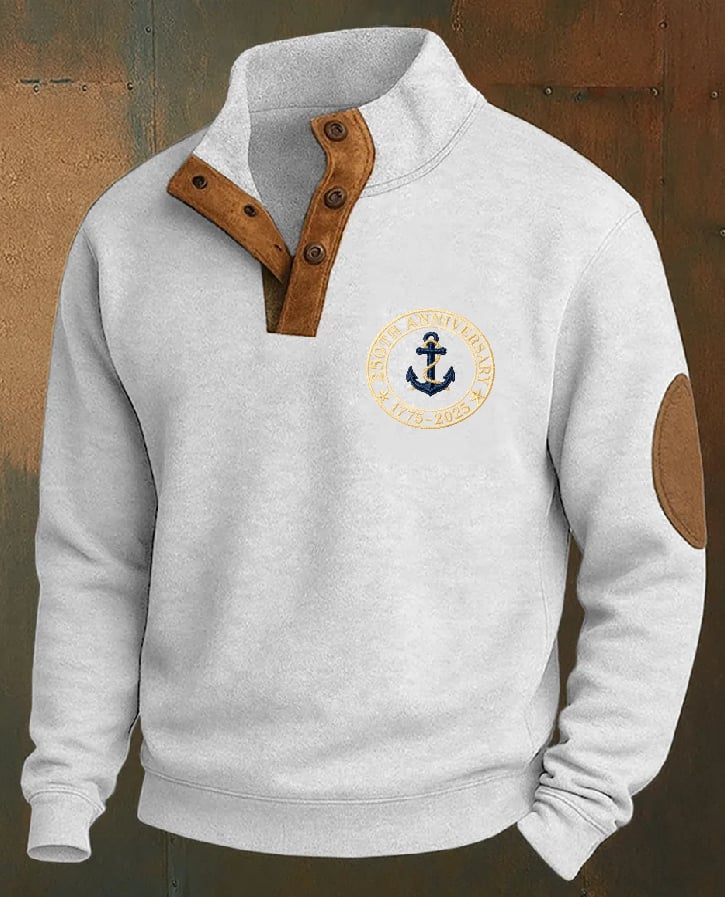 Men's Casual Navy 250th Anniversary Print Sweatshirt