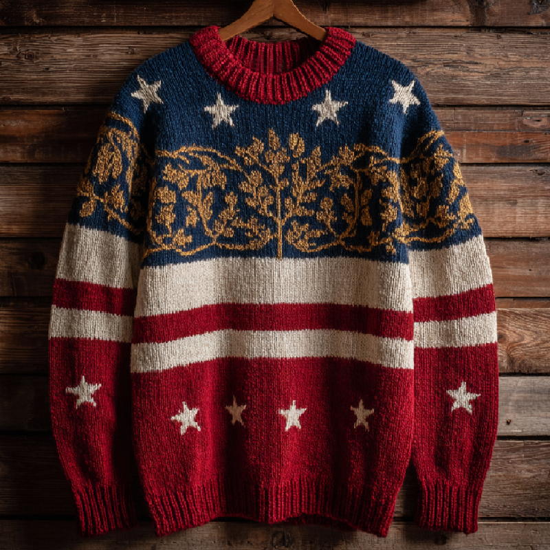 US 250th Anniversary Casual Knit Sweater