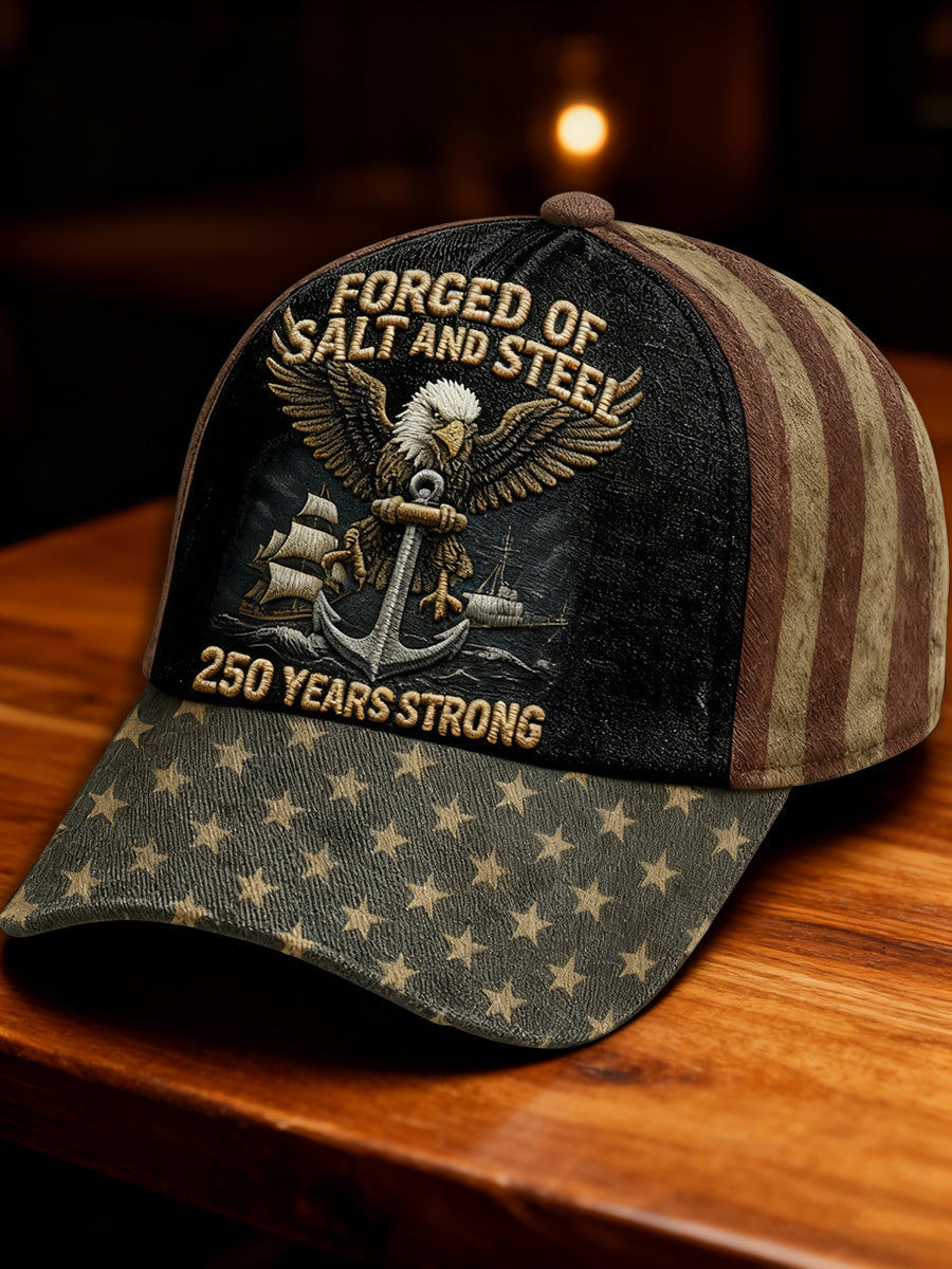 Unisex Navy 250th Anniversary Printed Cap