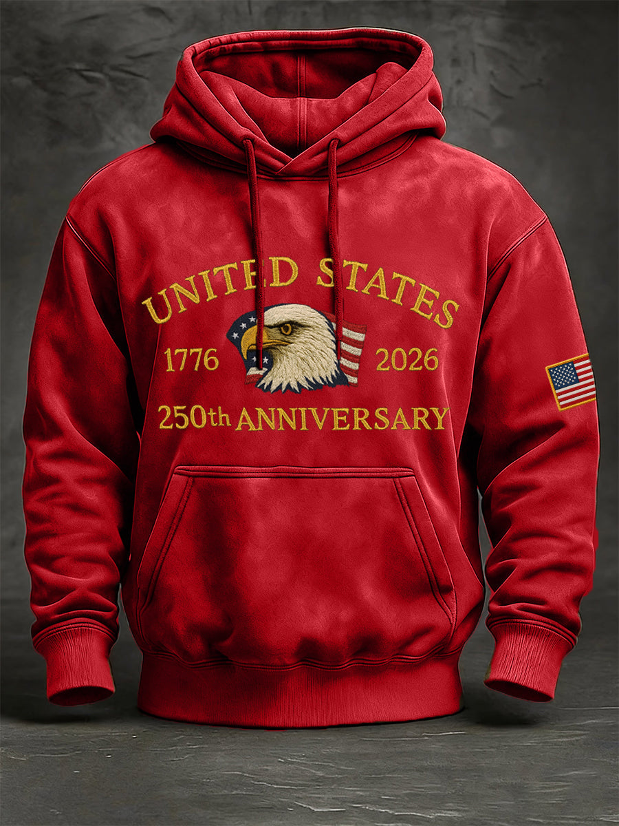Men's United States 250th Anniversary Print Vintage Hoodie