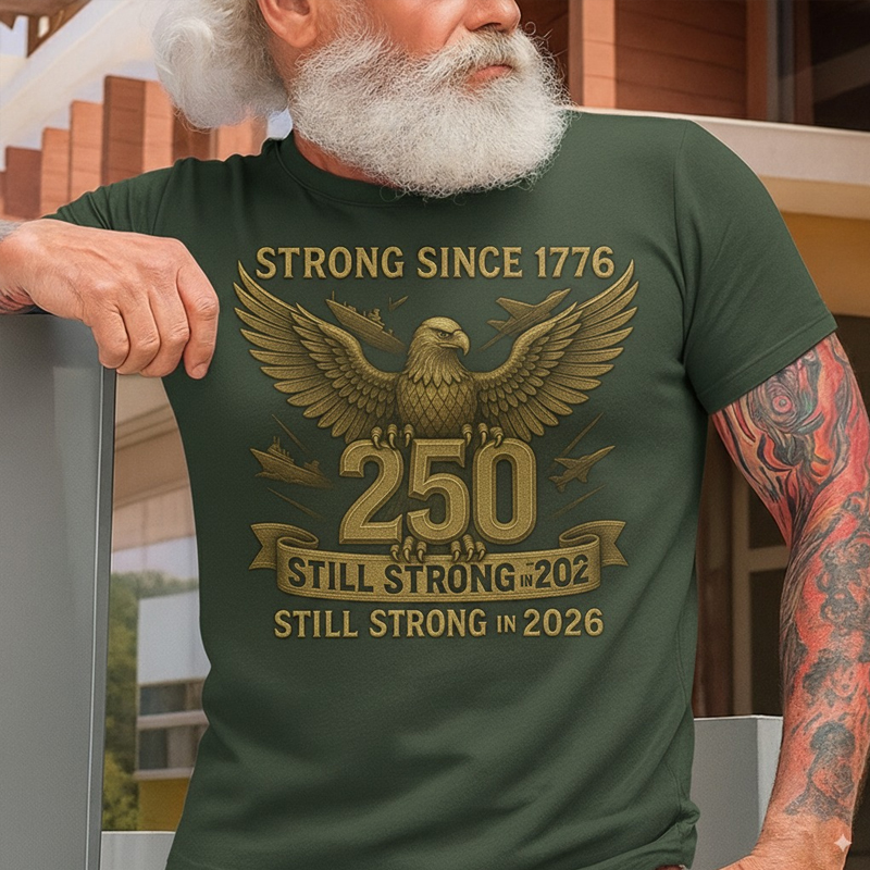 US 250th Anniversary Print Casual T-Shirt