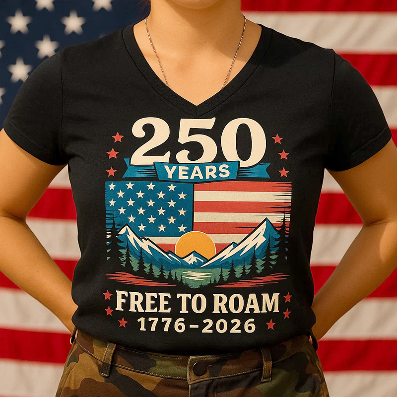 Women's US 250th Anniversary Printed Casual  T-Shirt