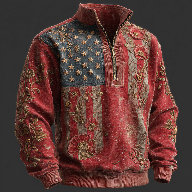 US 250th Anniversary Art Print Zip-Up Sweatshirt