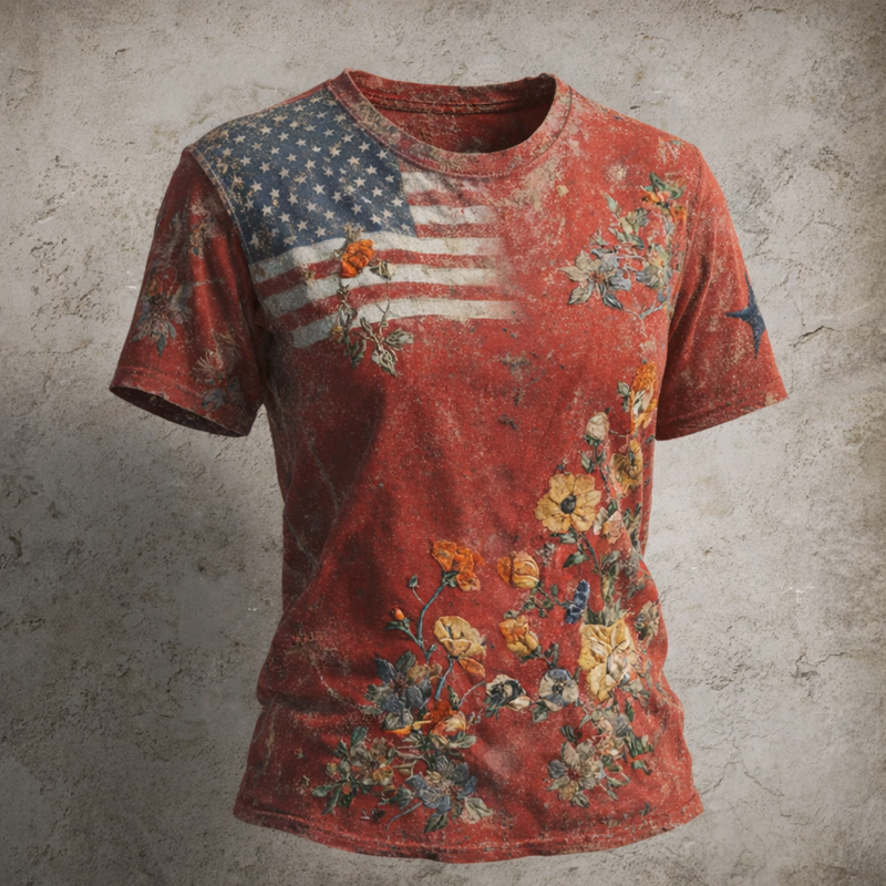 US Vintage 250th Anniversary Print Short-Sleeve T-Shirt
