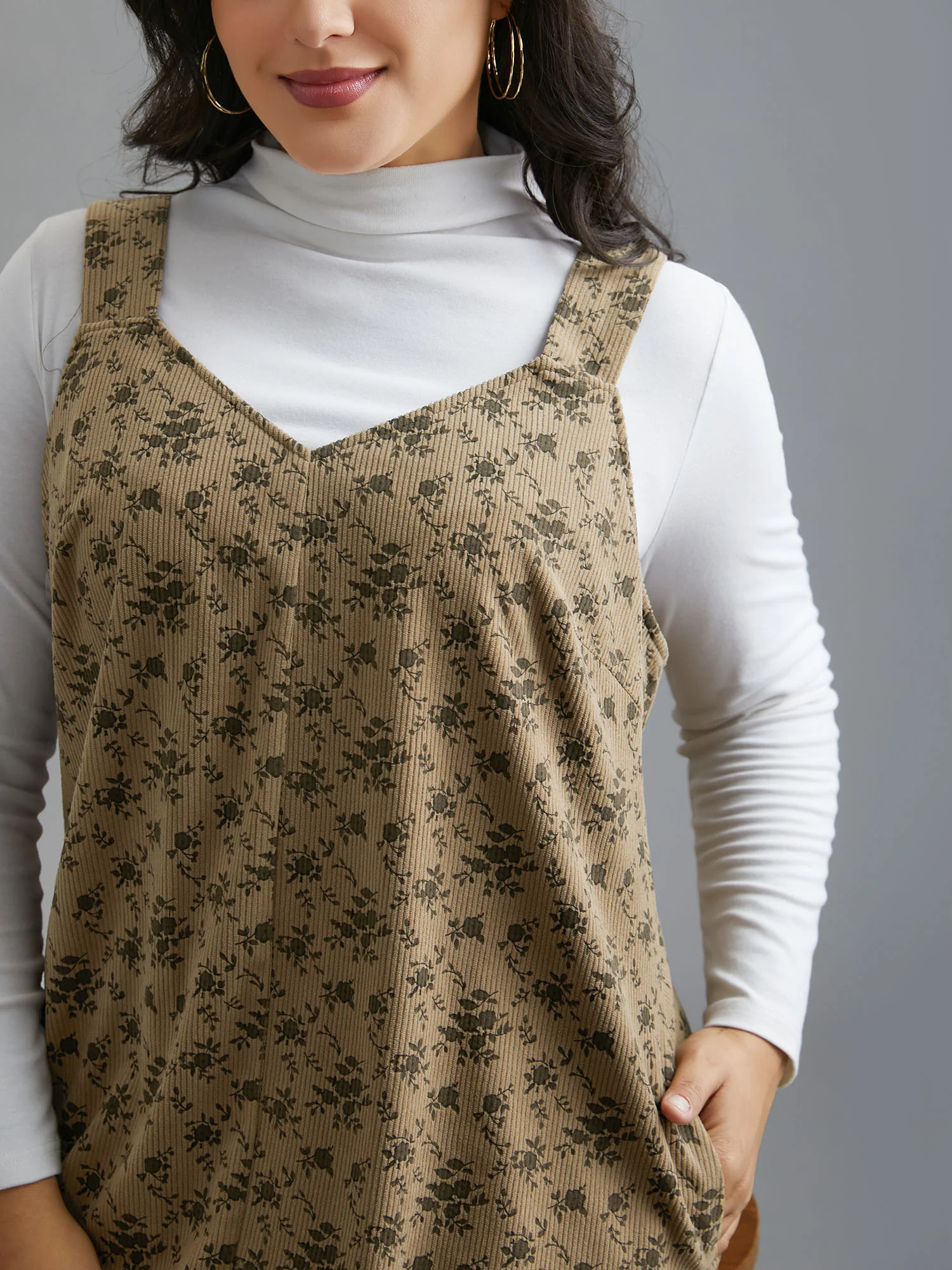 Suspender Skirt Style Floral Dress